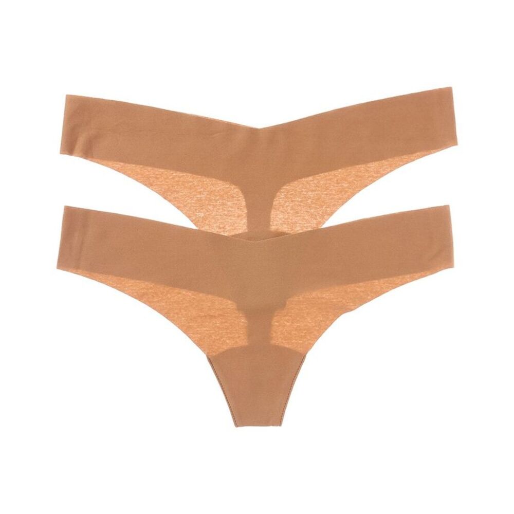 Commando® Womens Commando Set Of 2 Thong Panty, Brown
